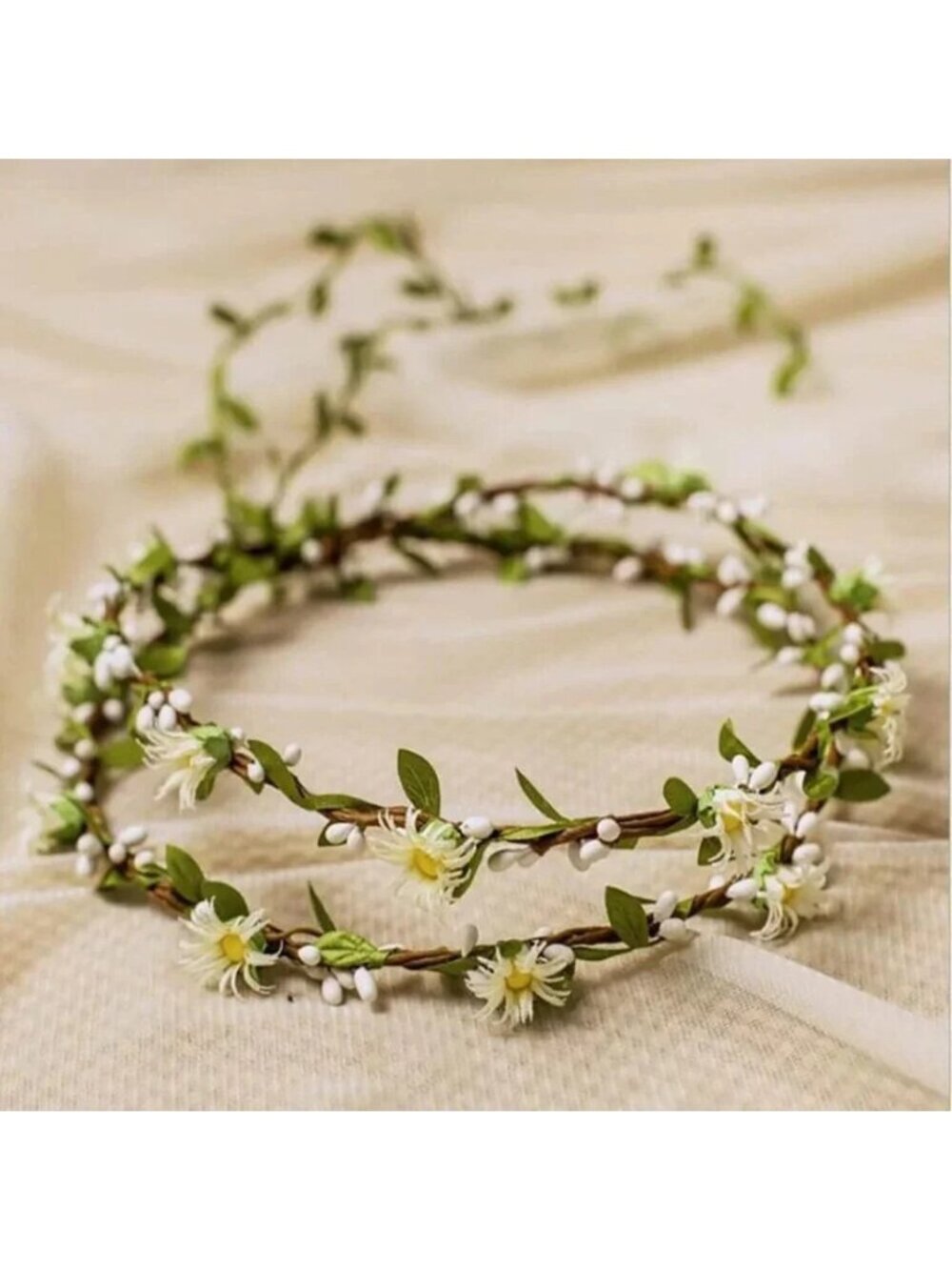 ❤️Women Green Flower Crown Boho Flower  Floral Crown Bridal Headpiece Crown